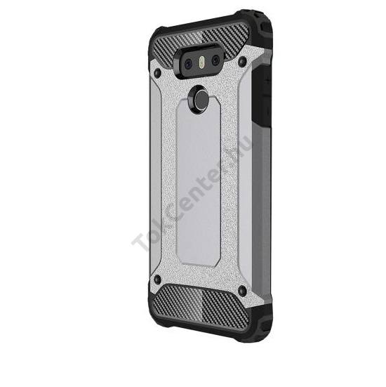 SAMSUNG Galaxy J5 (2016) (SM-J510) Defender műanyag telefonvédő (közepesen ütésálló, gumi / szilikon belső, fémhatás) EZÜST	