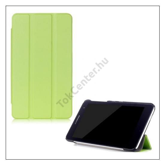 Huawei Mediapad T2 7 Tok álló, bőr hatású (FLIP, oldalra nyíló, TRIFOLD asztali tartó funkció) ZÖLD