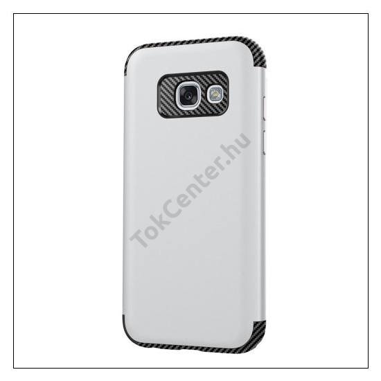 HUAWEI P10 Lite Defender műanyag telefonvédő (közepesen ütésálló, gumi / szilikon belső, karbon minta) EZÜST	