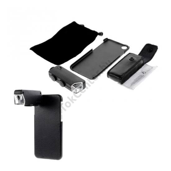 Apple iPhone 6 4.7`` Objektív (külső kameralencse, 60-100x  nagyítás, műanyag telefonvédő) FEKETE