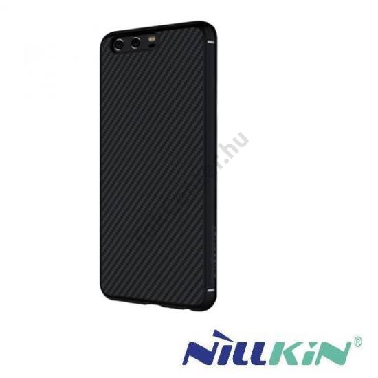 HUAWEI P10 NILLKIN SYNTHETIC FIBER műanyag telefonvédő (szintetikus bőrbevonat, karbon minta) FEKETE	