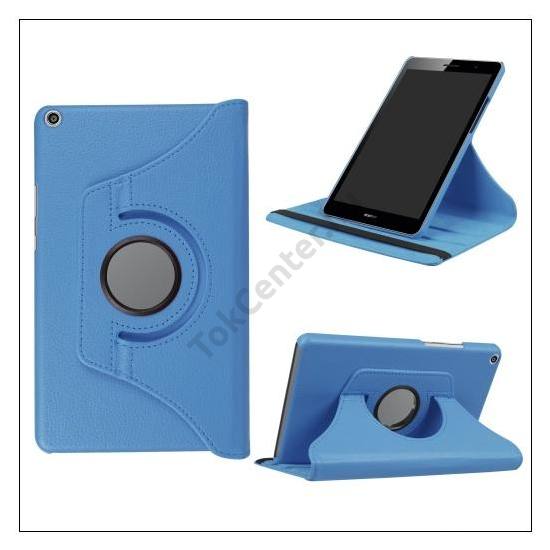 HUAWEI MediaPad T3 10 LTE /HUAWEI MediaPad T3 10 WIFI Tok álló, bőr (FLIP, asztali tartó funkció, 360°-ban forgatható) VILÁGOSKÉK	