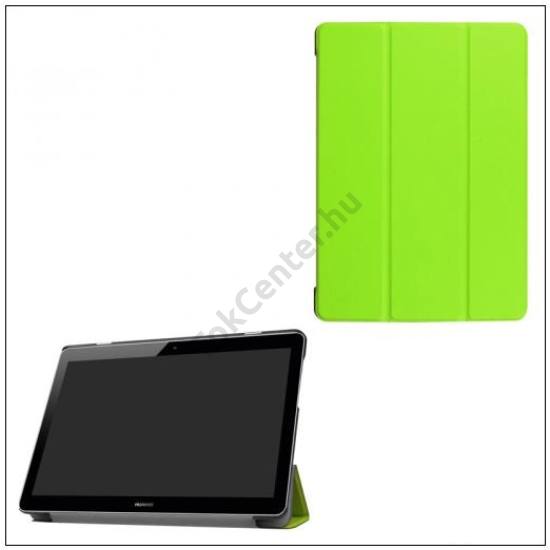 HUAWEI MediaPad T3 10 LTE /HUAWEI MediaPad T3 10 WIFI Tok álló, bőr hatású (FLIP, oldalra nyíló, TRIFOLD asztali tartó funkció) VILÁGOSZÖLD