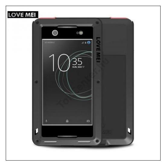 SONY Xperia XA1 Ultra (G3212) LOVE MEI Defender telefonvédő gumi (ütésálló, Gorilla Glass üveg, fém keret) FEKETE	
