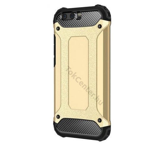 SAMSUNG Galaxy J5 (2017) (SM-J530) Defender műanyag telefonvédő (közepesen ütésálló, gumi / szilikon belső, fémhatás) ARANY	