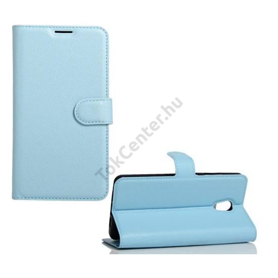  HUAWEI Y6 (2017)  Tok álló, bőr (FLIP, oldalra nyíló, asztali tartó funkció) VILÁGOSKÉK	