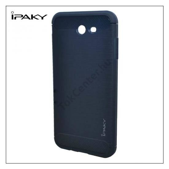 SAMSUNG Galaxy J7 (2017) (SM-J730) IPAKY telefonvédő gumi / szilikon (közepesen ütésálló, szálcsiszolt, karbonminta) KÉK	