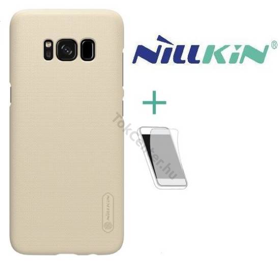 SAMSUNG Galaxy J3 (2017) (SM-J330) EU NILLKIN SUPER FROSTED műanyag telefonvédő (gumírozott, érdes felület, képernyővédő fólia) ARANY	