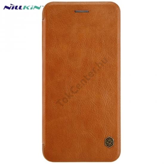 SAMSUNG Galaxy J7 (2017) (SM-J730) NILLKIN QIN tok álló, bőr (FLIP, oldalra nyíló, bankkártya tartó) BARNA	