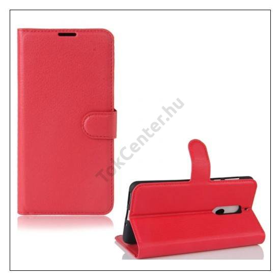 HUAWEI Y6 (2017) Tok álló, bőr (FLIP, oldalra nyíló, asztali tartó funkció) PIROS	