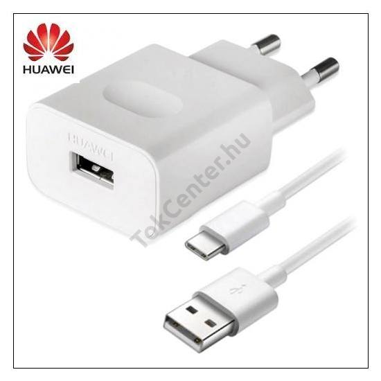 Hálózati töltő USB aljzat (5V / 2000mA, HI1121 Type-C kábel, gyorstöltés támogatás) FEHÉR	