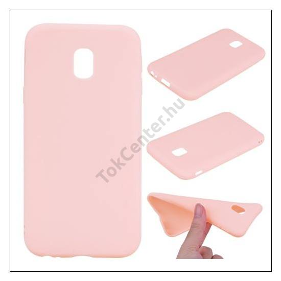 SAMSUNG Galaxy J3 (2017) (SM-J330) EU Telefonvédő gumi / szilikon (gumírozott) RÓZSASZÍN	