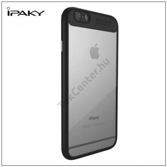 APPLE IPhone 6S 4.7`` IPAKY telefonvédő szilikon keret (BUMPER, akril hátlap) FEKETE	