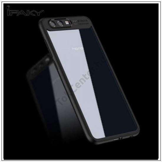 HUAWEI Honor 9 IPAKY telefonvédő szilikon keret (BUMPER, akril hátlap) FEKETE	