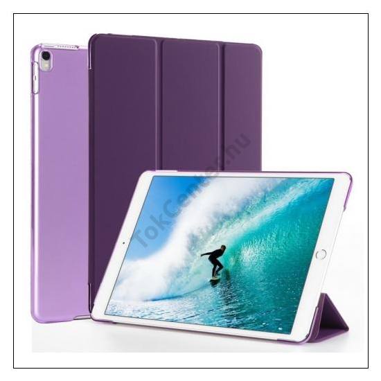 Apple IPAD Air 2019 (Air 3) / Apple IPAD Pro 10.5 (2017) Tok álló, bőr hatású (aktív flip, oldalra nyíló, TRIFOLD asztali tartó funkció) LILA