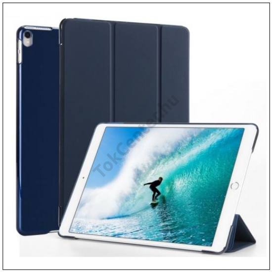 Apple IPAD Air 2019 (Air 3) /Apple IPAD Pro 10.5 (2017) Tok álló, bőr hatású (aktív flip, oldalra nyíló, TRIFOLD asztali tartó funkció) SÖTÉTKÉK
