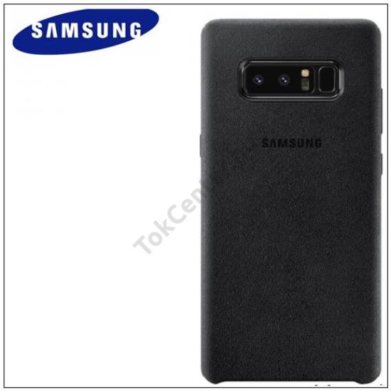 SAMSUNG Galaxy Note 8 Műanyag telefonvédő (Alcantara textilbevonat) FEKETE	