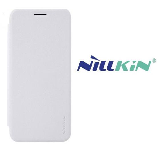 SAMSUNG Galaxy J7 (2017) (SM-J730) NILLKIN SPARKLE műanyag telefonvédő (bőr flip, oldalra nyíló) FEHÉR	