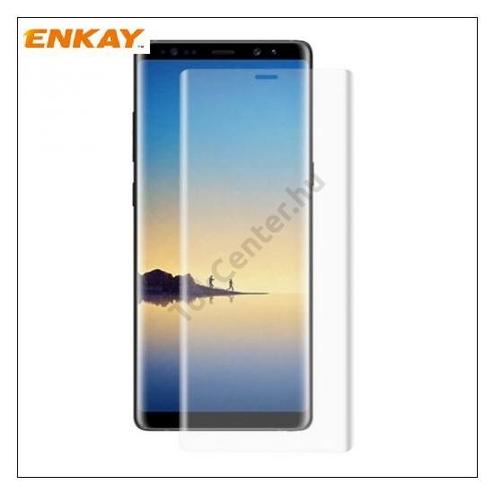 SAMSUNG Galaxy Note 8 ENKAY képernyővédő fólia (1db, 3D full cover,íves,ultravékony előlap, edzett üveg, karcálló, 9H, 0,26mm vékony) ÁTLÁTSZÓ	