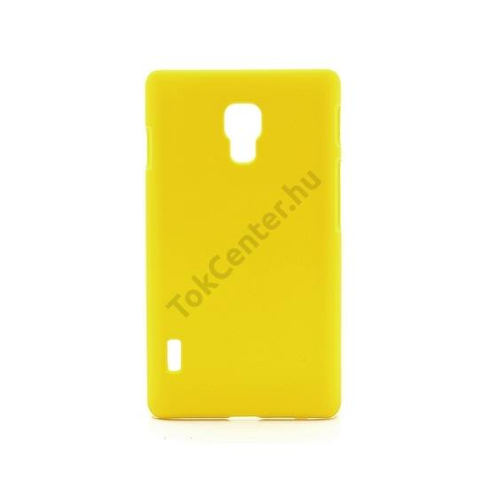 LG Optimus L7 II. dual (P715) Műanyag telefonvédő gumírozott SÁRGA