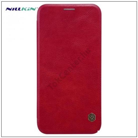 Apple iPhone X 5.8 / Apple iPhone XS 5.8 NILLKIN QIN tok álló, bőr (FLIP, oldalra nyíló, bankkártya tartó) PIROS	