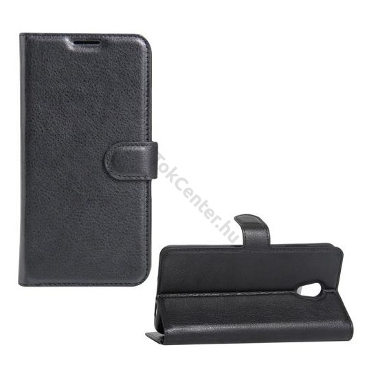 SONY Xperia XZ1 Tok álló, bőr (FLIP, oldalra nyíló, asztali tartó funkció) FEKETE	