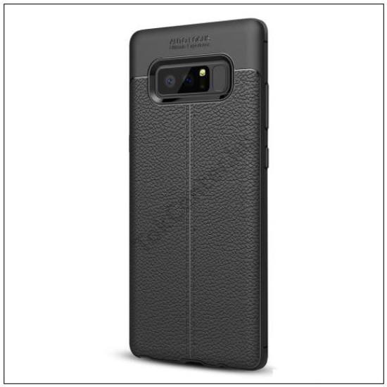 SAMSUNG Galaxy J5 (2017) (SM-J530) Telefonvédő gumi / szilikon (bőrhatás, varrás minta) FEKETE	