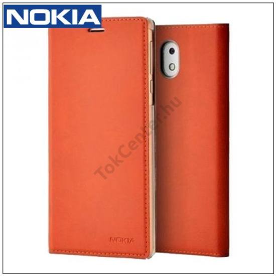 Nokia 6 (2017) Tok álló, bőr (FLIP, oldalra nyíló) KOPPERSÁRGA	