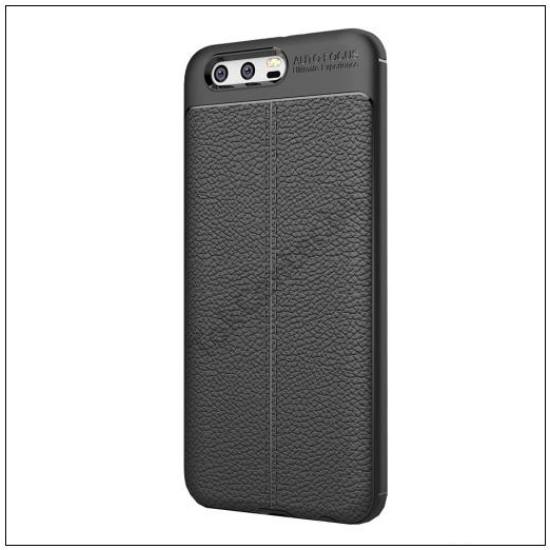 XIAOMI Redmi Note 4 Telefonvédő gumi / szilikon (bőr hátlap, varrás minta) FEKETE	