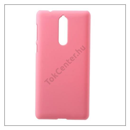 NOKIA 8 Műanyag telefonvédő (gumírozott) RÓZSASZÍN	