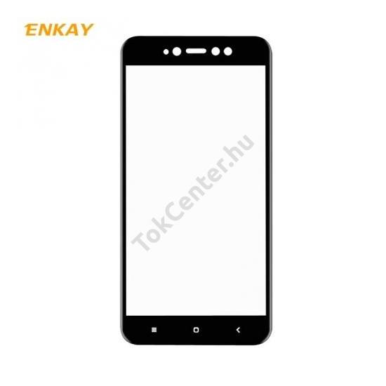 XIAOMI Redmi Note 5A ENKAY képernyővédő fólia (1db, 3D full cover, íves, ultravékony előlap, karcálló, 9H, 0.2mm vékony) FEKETE	