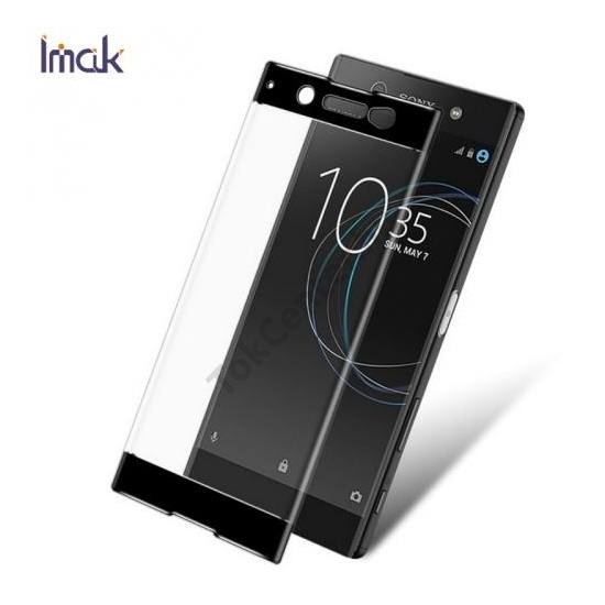 SONY Xperia XA1 Ultra IMAK képernyővédő fólia (1 db-os, 3D full cover, íves, ultravékony előlap, edzett üveg, karcálló, 9H) FEKETE	
