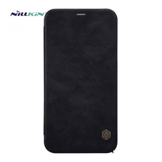 Apple iPhone X 5.8 / Apple iPhone XS 5.8 NILLKIN QIN tok álló, bőr hatású (FLIP, oldalra nyíló, bankkártya tartó) FEKETE
