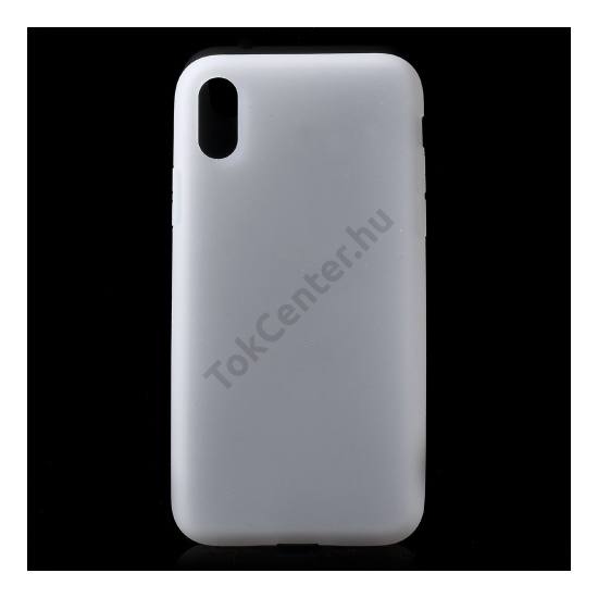 Apple iPhone X 5.8 / Apple iPhone XS 5.8 Telefonvédő gumi / szilikon (matt) FEHÉR	