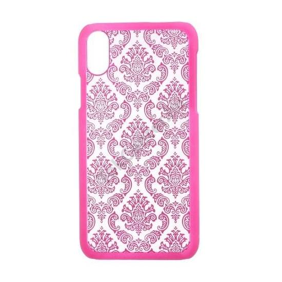 Apple iPhone X 5.8 / Apple iPhone XS 5.8 Műanyag telefonvédő (damaszkuszi virágminta) MAGENTA	