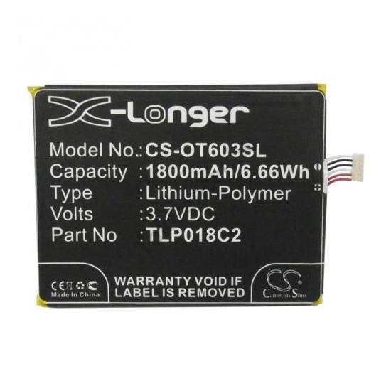 Akku 1800 mAh LI-Polymer (belső akku, beépítése szakértelmet igényel! TLP018C2 kompatibilis)	