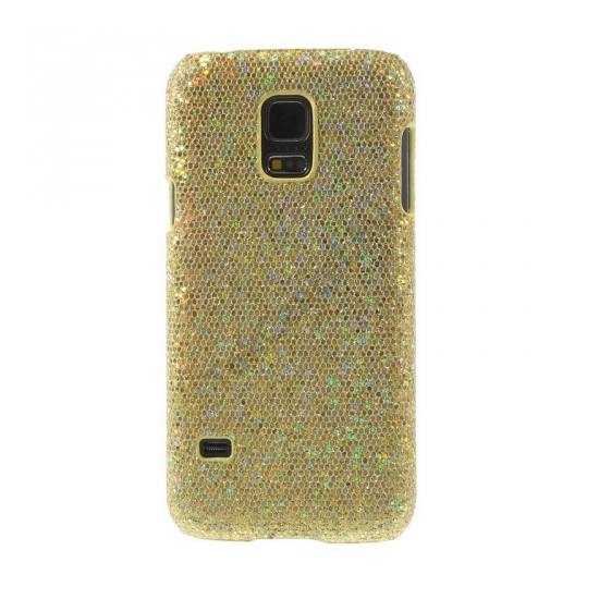 Samsung Galaxy S V. mini (SM-G800) Műanyag telefonvédő (csillogó, flitteres) ARANY