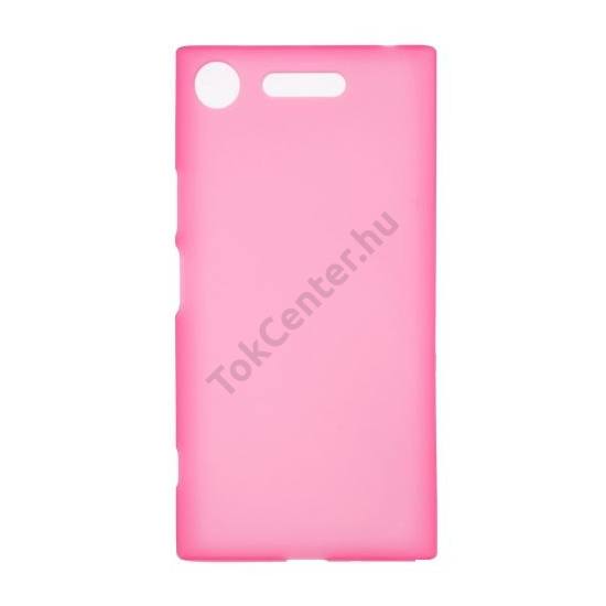 SONY Xperia XZ1 Telefonvédő gumi / szilikon (fényes keret) RÓZSASZÍN	