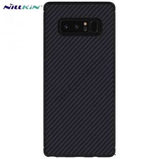 SAMSUNG Galaxy Note 8 (SM-N950F) NILLKIN SYNTHETIC FIBER műanyag telefonvédő (szintetikus bőrbevonat, karbon minta) FEKETE	