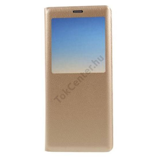 SAMSUNG Galaxy Note 8 (SM-N950F) Tok álló, bőr (FLIP, mágneses, oldalra nyíló, View Window) ARANY	