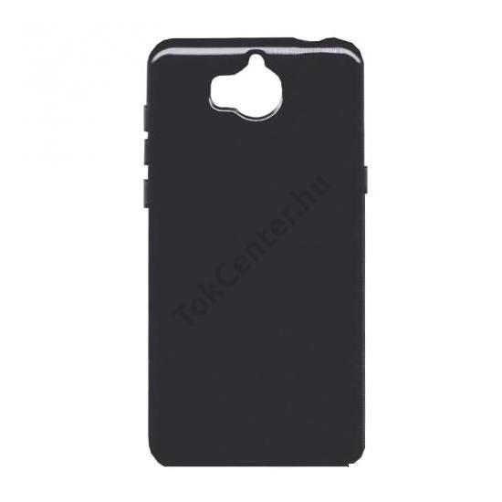 HUAWEI Y6 (2017) Telefonvédő gumi / szilikon (fényes keret) FEKETE	