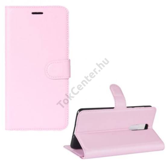 NOKIA 8 Tok álló, bőr (FLIP, oldalra nyíló, asztali tartó funkció) RÓZSASZÍN	