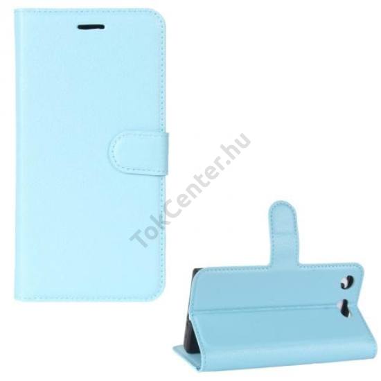 NOKIA 8 Tok álló, bőr (FLIP, oldalra nyíló, asztali tartó funkció) VILÁGOSKÉK	