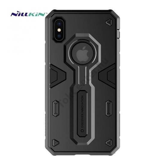 Apple iPhone X 5.8 / Apple iPhone XS 5.8 NILLKIN DEFENDER II. szilikon telefonvédő (műanyag belső, közepesen ütésálló, logo kivágás) FEKETE