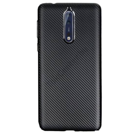 XIAOMI MI A1 Telefonvédő gumi / szilikon (karbon minta) FEKETE	