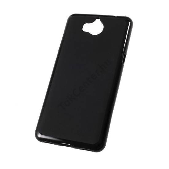 HUAWEI Y6 (2017) Telefonvédő gumi / szilikon (matt, fényes keret) FEKETE	
