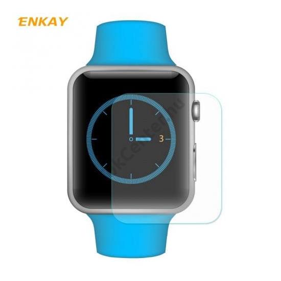 ENKAY képernyővédő fólia (2 db-os, 0.2 mm, edzett üveg, 2.15D,karcálló, 9H) TEMPERED GLASS Apple Watch 1/2/3 42mm	