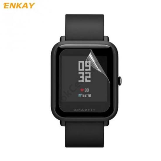 Xiaomi Amazfit Bip ENKAY képernyővédő fólia (2 db, öntapadós PET) CLEAR átlátszó
