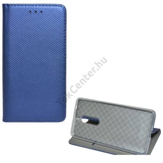 XIAOMI MI A1 Tok álló, bőr (FLIP, oldalra nyíló, asztali tartó funkció, rombuszminta) SÖTÉTKÉK	