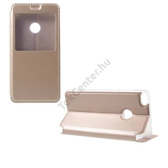 HUAWEI Mate 10 Pro Tok álló, bőr (FLIP, oldalra nyíló, asztali tartó funkció, S-View Cover) ARANY	